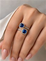 Anello Vidali Gioielli Donna in Argento Topazio blu ANAR-55-34 - ANAR-55-34